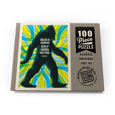 Darstellung des Puzzle Motivs Bigfoot: Believe In Yourself. Even If Nobody Else Does, Vintage Poster 100 Puzzle Schachtel Ansicht3