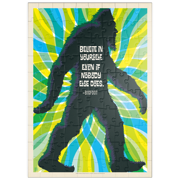 Darstellung des Puzzle Motivs puzzleplate Bigfoot: Believe In Yourself. Even If Nobody Else Does, Vintage Poster 100 Puzzle