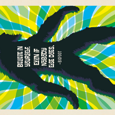 Darstellung des Puzzle Motivs Bigfoot: Believe In Yourself. Even If Nobody Else Does, Vintage Poster 100 Puzzle 3D Modell