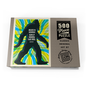 Darstellung des Puzzle Motivs Bigfoot: Believe In Yourself. Even If Nobody Else Does, Vintage Poster 500 Puzzle Schachtel Ansicht3