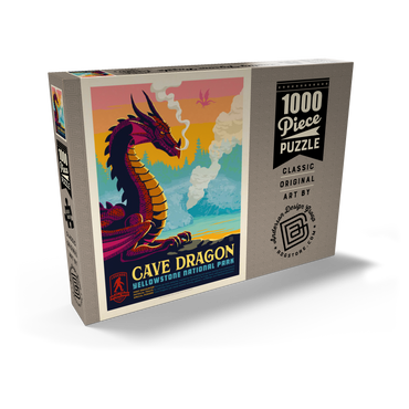 Darstellung des Puzzle Motivs Legends Of The National Parks: Yellowstone's Cave Dragon, Vintage Poster 1000 Puzzle Schachtel Ansicht2