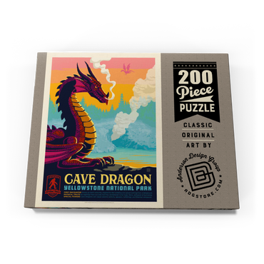Darstellung des Puzzle Motivs Legends Of The National Parks: Yellowstone's Cave Dragon, Vintage Poster 200 Puzzle Schachtel Ansicht3