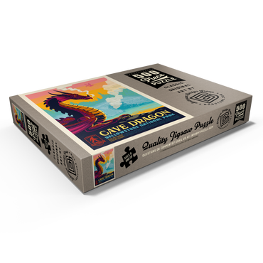 Darstellung des Puzzle Motivs Legends Of The National Parks: Yellowstone's Cave Dragon, Vintage Poster 500 Puzzle Schachtel Ansicht1