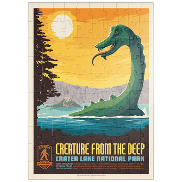 Darstellung des Puzzle Motivs puzzleplate Legends Of The National Parks: Crater Lake's Creature From The Deep, Vintage Poster 100 Puzzle