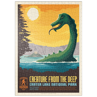 Darstellung des Puzzle Motivs puzzleplate Legends Of The National Parks: Crater Lake's Creature From The Deep, Vintage Poster 500 Puzzle