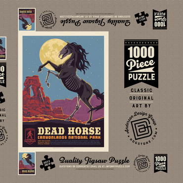 Darstellung des Puzzle Motivs Legends Of The National Parks: Canyonlands' Dead Horse, Vintage Poster 1000 Puzzle Schachtel 3D Modell