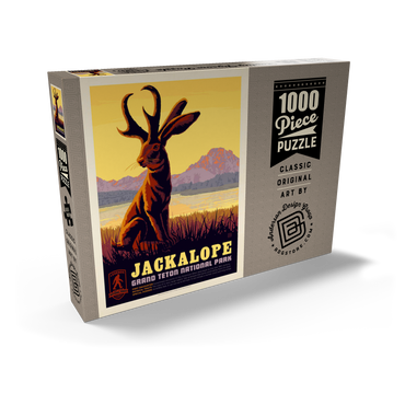 Darstellung des Puzzle Motivs Legends Of The National Parks: Grand Teton's Jackalope, Vintage Poster 1000 Puzzle Schachtel Ansicht2