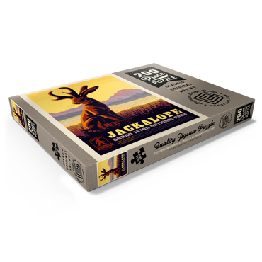 Darstellung des Puzzle Motivs Legends Of The National Parks: Grand Teton's Jackalope, Vintage Poster 200 Puzzle Schachtel Ansicht1