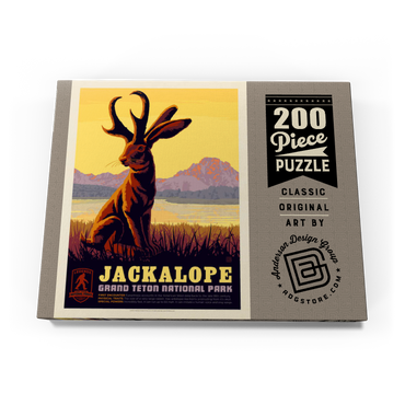 Darstellung des Puzzle Motivs Legends Of The National Parks: Grand Teton's Jackalope, Vintage Poster 200 Puzzle Schachtel Ansicht3