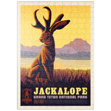 Darstellung des Puzzle Motivs puzzleplate Legends Of The National Parks: Grand Teton's Jackalope, Vintage Poster 200 Puzzle