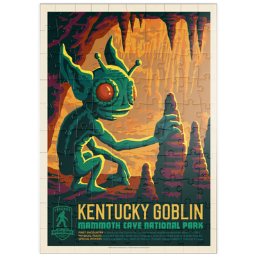 Darstellung des Puzzle Motivs puzzleplate Legends Of The National Parks: Mammoth Cave's Kentucky Goblin, Vintage Poster 100 Puzzle