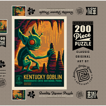 Darstellung des Puzzle Motivs Legends Of The National Parks: Mammoth Cave's Kentucky Goblin, Vintage Poster 200 Puzzle Schachtel 3D Modell