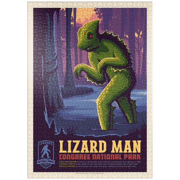 Darstellung des Puzzle Motivs puzzleplate Legends Of The National Parks: Congaree's Lizard Man, Vintage Poster 1000 Puzzle