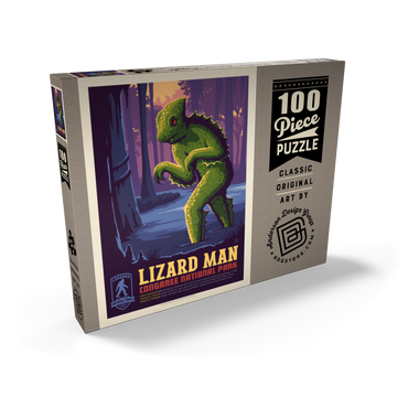 Darstellung des Puzzle Motivs Legends Of The National Parks: Congaree's Lizard Man, Vintage Poster 100 Puzzle Schachtel Ansicht2