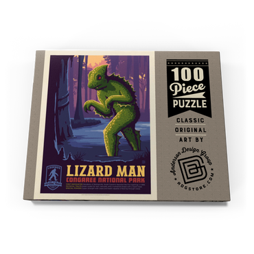 Darstellung des Puzzle Motivs Legends Of The National Parks: Congaree's Lizard Man, Vintage Poster 100 Puzzle Schachtel Ansicht3