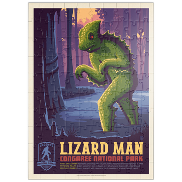 Darstellung des Puzzle Motivs puzzleplate Legends Of The National Parks: Congaree's Lizard Man, Vintage Poster 100 Puzzle