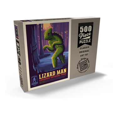Darstellung des Puzzle Motivs Legends Of The National Parks: Congaree's Lizard Man, Vintage Poster 500 Puzzle Schachtel Ansicht2