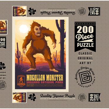 Darstellung des Puzzle Motivs Legends Of The National Parks: Saguaro's Mogollon Monster, Vintage Poster 200 Puzzle Schachtel 3D Modell