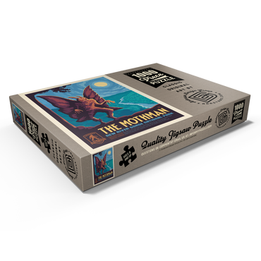 Darstellung des Puzzle Motivs Legends Of The National Parks: New River Gorge's MothMan, Vintage Poster 1000 Puzzle Schachtel Ansicht1