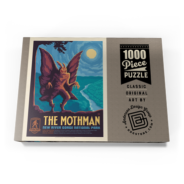 Darstellung des Puzzle Motivs Legends Of The National Parks: New River Gorge's MothMan, Vintage Poster 1000 Puzzle Schachtel Ansicht3