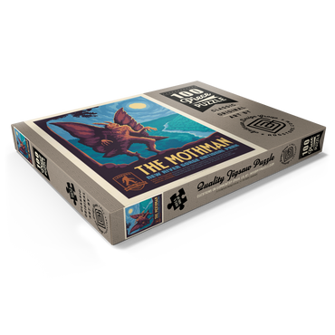 Darstellung des Puzzle Motivs Legends Of The National Parks: New River Gorge's MothMan, Vintage Poster 100 Puzzle Schachtel Ansicht1