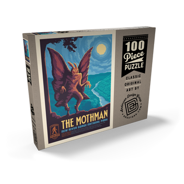 Darstellung des Puzzle Motivs Legends Of The National Parks: New River Gorge's MothMan, Vintage Poster 100 Puzzle Schachtel Ansicht2
