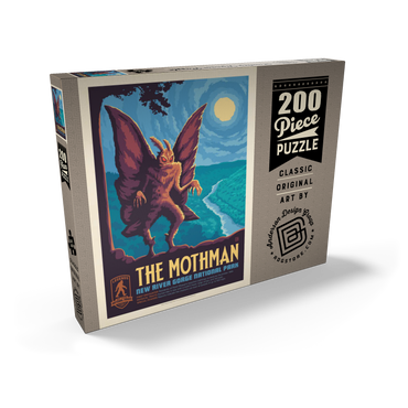 Darstellung des Puzzle Motivs Legends Of The National Parks: New River Gorge's MothMan, Vintage Poster 200 Puzzle Schachtel Ansicht2