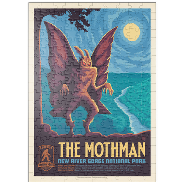 Darstellung des Puzzle Motivs puzzleplate Legends Of The National Parks: New River Gorge's MothMan, Vintage Poster 200 Puzzle