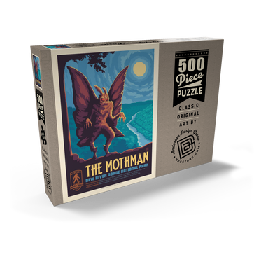 Darstellung des Puzzle Motivs Legends Of The National Parks: New River Gorge's MothMan, Vintage Poster 500 Puzzle Schachtel Ansicht2