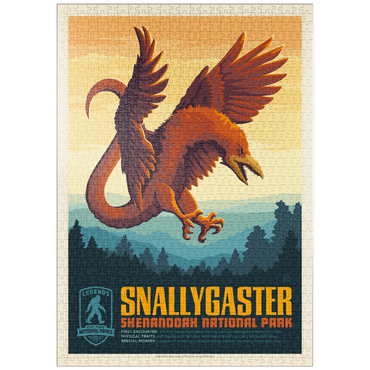Darstellung des Puzzle Motivs puzzleplate Legends Of The National Parks: Shenandoah's Snallygaster, Vintage Poster 1000 Puzzle