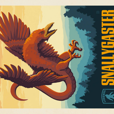 Darstellung des Puzzle Motivs Legends Of The National Parks: Shenandoah's Snallygaster, Vintage Poster 100 Puzzle 3D Modell