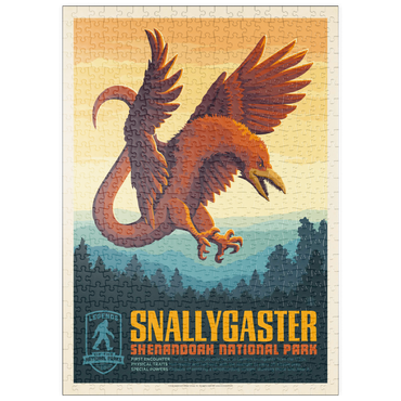 Darstellung des Puzzle Motivs puzzleplate Legends Of The National Parks: Shenandoah's Snallygaster, Vintage Poster 500 Puzzle