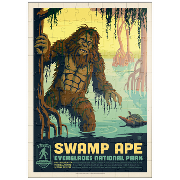 Darstellung des Puzzle Motivs puzzleplate Legends Of The National Parks: Everglade's Swamp Ape, Vintage Poster 100 Puzzle