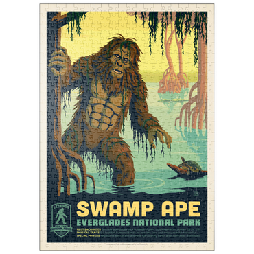 Darstellung des Puzzle Motivs puzzleplate Legends Of The National Parks: Everglade's Swamp Ape, Vintage Poster 500 Puzzle