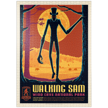 Darstellung des Puzzle Motivs puzzleplate Legends Of The National Parks: Wind Cave's Walking Sam, Vintage Poster 1000 Puzzle