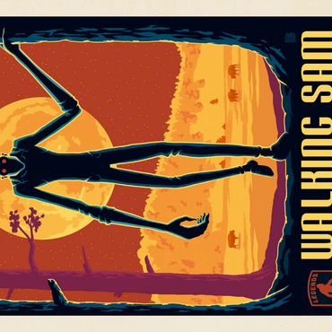 Darstellung des Puzzle Motivs Legends Of The National Parks: Wind Cave's Walking Sam, Vintage Poster 100 Puzzle 3D Modell