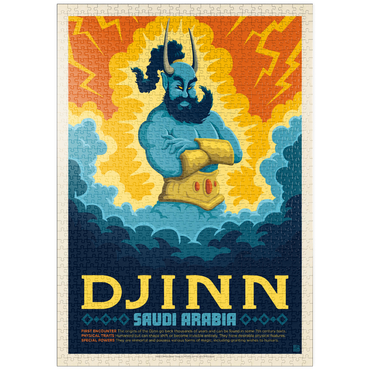 Darstellung des Puzzle Motivs puzzleplate Mythical Creatures: Djinn (Saudi Arabia), Vintage Poster 1000 Puzzle