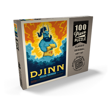 Darstellung des Puzzle Motivs Mythical Creatures: Djinn (Saudi Arabia), Vintage Poster 100 Puzzle Schachtel Ansicht2