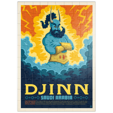 Darstellung des Puzzle Motivs puzzleplate Mythical Creatures: Djinn (Saudi Arabia), Vintage Poster 100 Puzzle