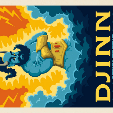 Darstellung des Puzzle Motivs Mythical Creatures: Djinn (Saudi Arabia), Vintage Poster 100 Puzzle 3D Modell