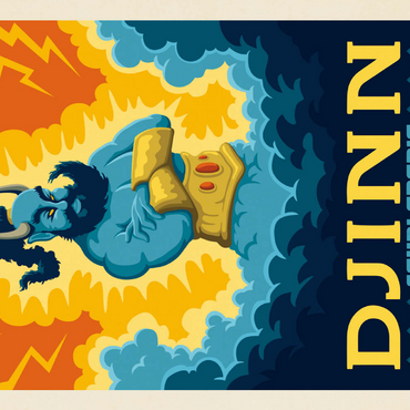 Darstellung des Puzzle Motivs Mythical Creatures: Djinn (Saudi Arabia), Vintage Poster 200 Puzzle 3D Modell