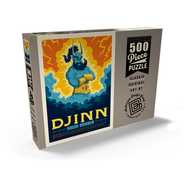 Darstellung des Puzzle Motivs Mythical Creatures: Djinn (Saudi Arabia), Vintage Poster 500 Puzzle Schachtel Ansicht2