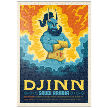 Darstellung des Puzzle Motivs puzzleplate Mythical Creatures: Djinn (Saudi Arabia), Vintage Poster 500 Puzzle