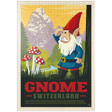 Darstellung des Puzzle Motivs puzzleplate Mythical Creatures: Gnome (Switzerland), Vintage Poster 1000 Puzzle