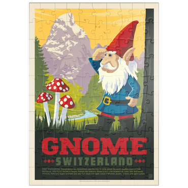 Darstellung des Puzzle Motivs puzzleplate Mythical Creatures: Gnome (Switzerland), Vintage Poster 100 Puzzle