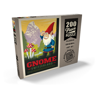 Darstellung des Puzzle Motivs Mythical Creatures: Gnome (Switzerland), Vintage Poster 200 Puzzle Schachtel Ansicht2
