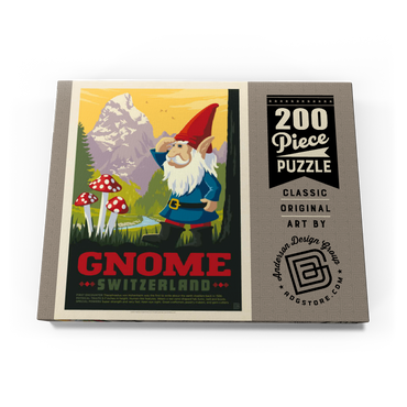 Darstellung des Puzzle Motivs Mythical Creatures: Gnome (Switzerland), Vintage Poster 200 Puzzle Schachtel Ansicht3