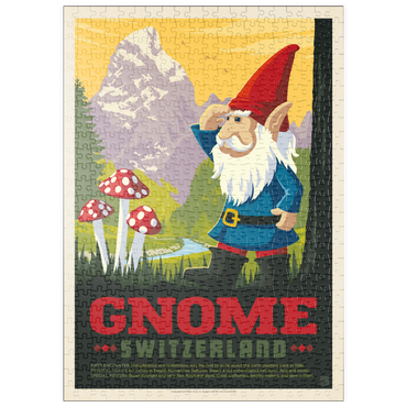 Darstellung des Puzzle Motivs puzzleplate Mythical Creatures: Gnome (Switzerland), Vintage Poster 500 Puzzle