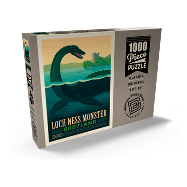 Darstellung des Puzzle Motivs Mythical Creatures: Loch Ness Monster, Vintage Poster 1000 Puzzle Schachtel Ansicht2