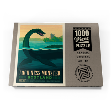 Darstellung des Puzzle Motivs Mythical Creatures: Loch Ness Monster, Vintage Poster 1000 Puzzle Schachtel Ansicht3